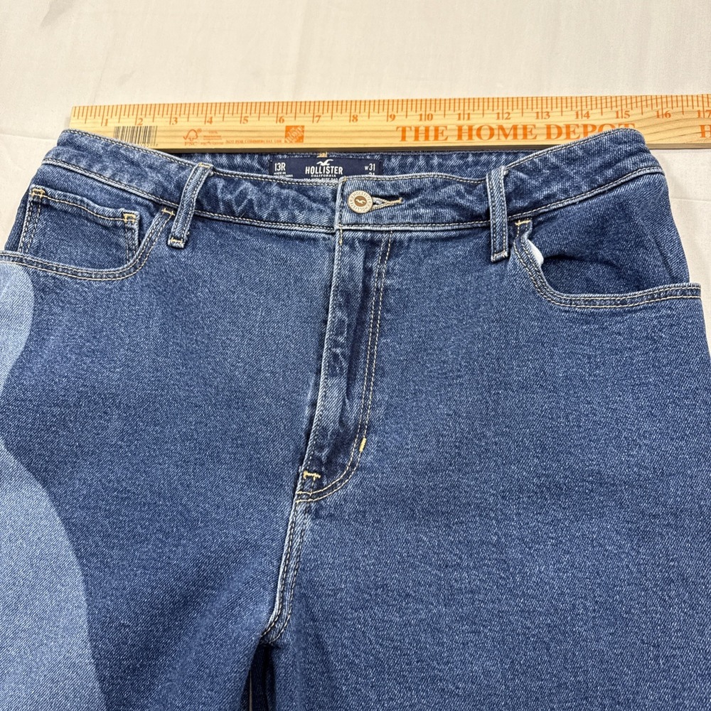JEANS WIDE LEG WOMEN 13R 31X31 Y2K Hollister Super Baggy 2 TONE Jeans - Picture 6 of 9